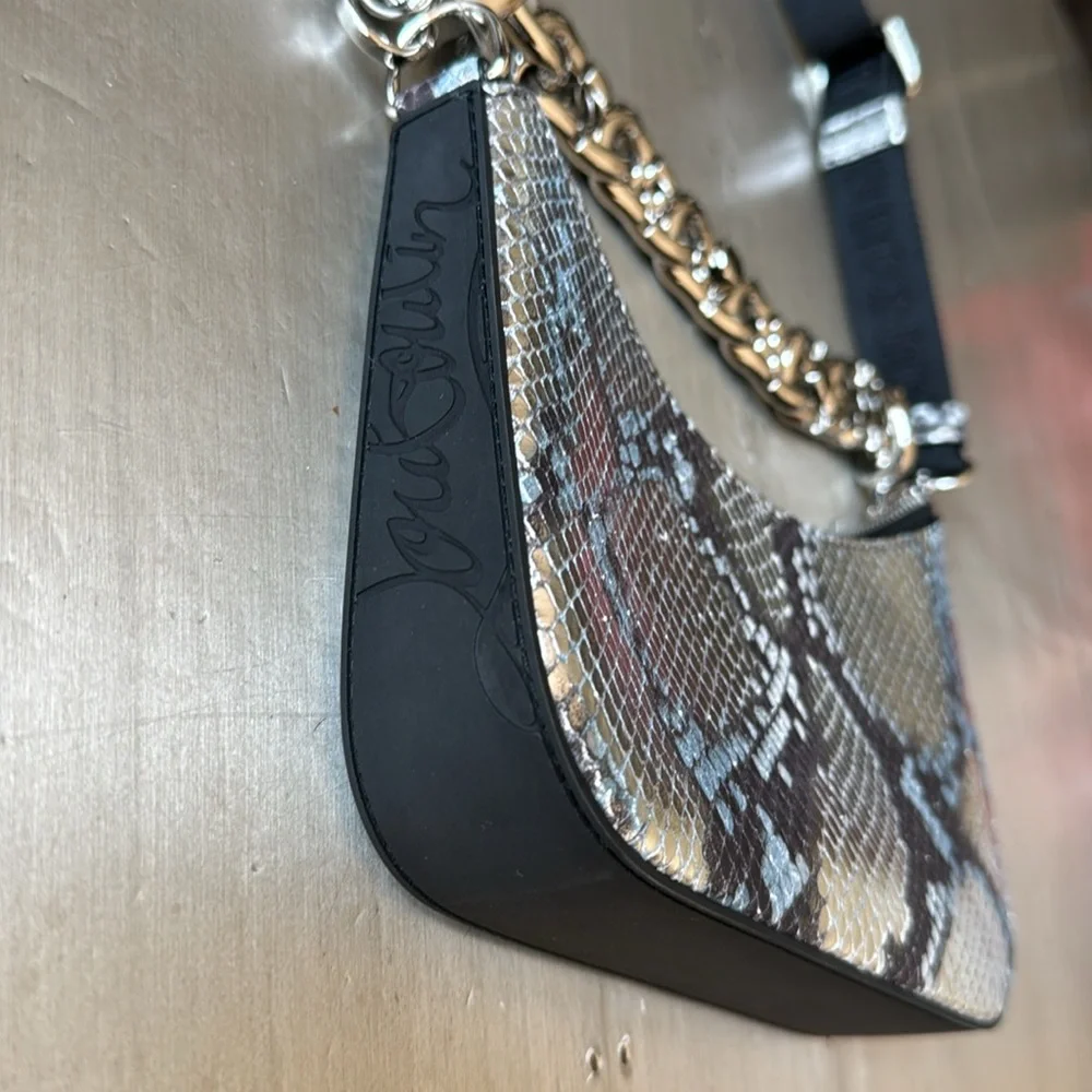 Christian Louboutin Loubila black silver chain shoulder bag crossbody mini